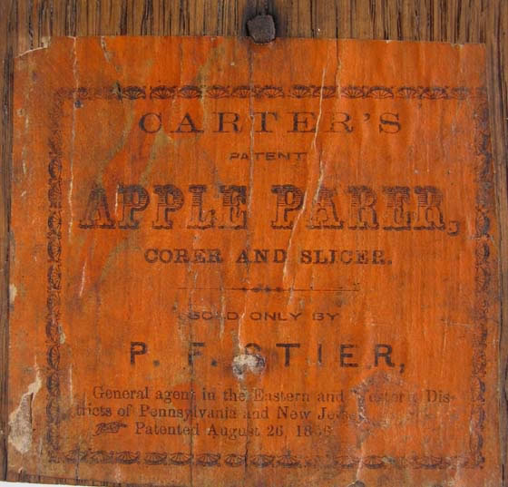 Image of Carter's Apple Parer Paper Label