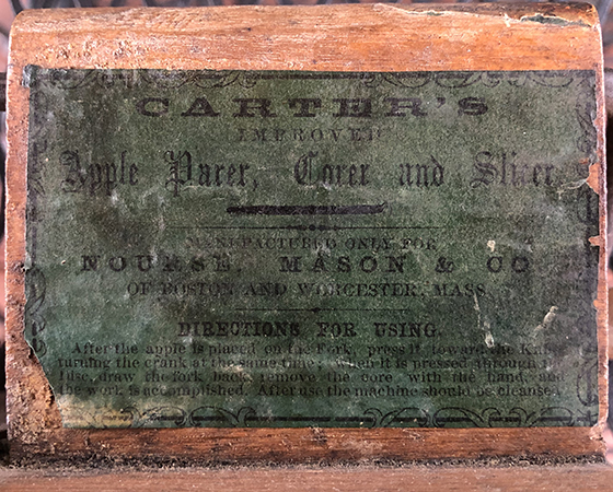 Carter Lathe Label 1