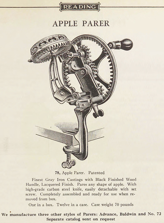Reading 78 Apple Parer Ad 1931
